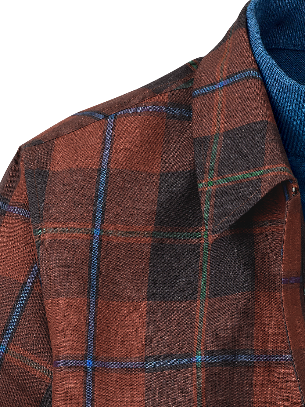 Alternate Image of Linen Plaid Madras Bomber-3