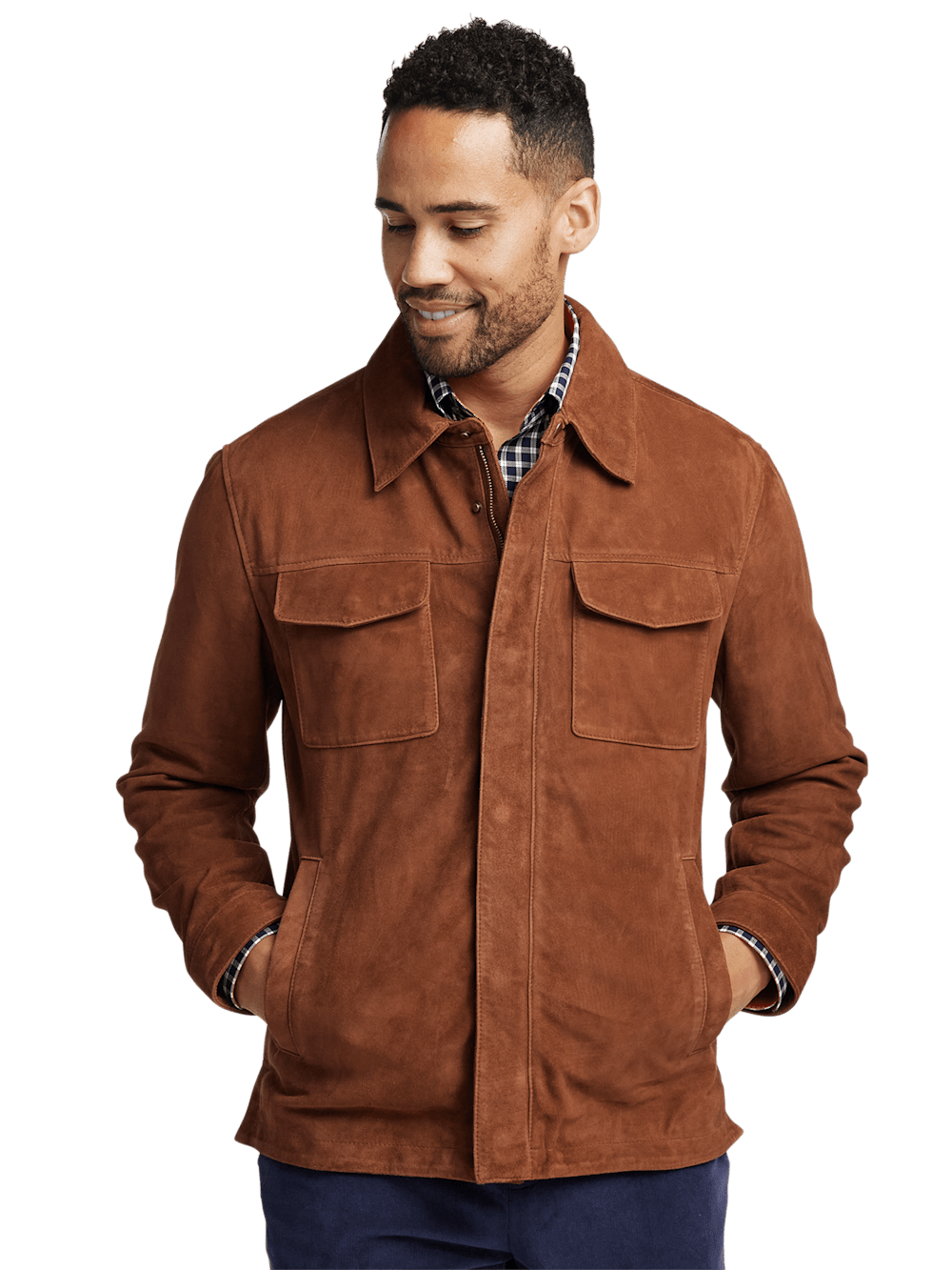 Alternate Image of Suede Bomber Jacket-1