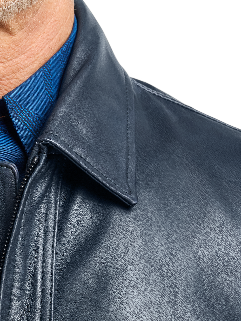 Alternate Image of Leather Bomber Jacket-5