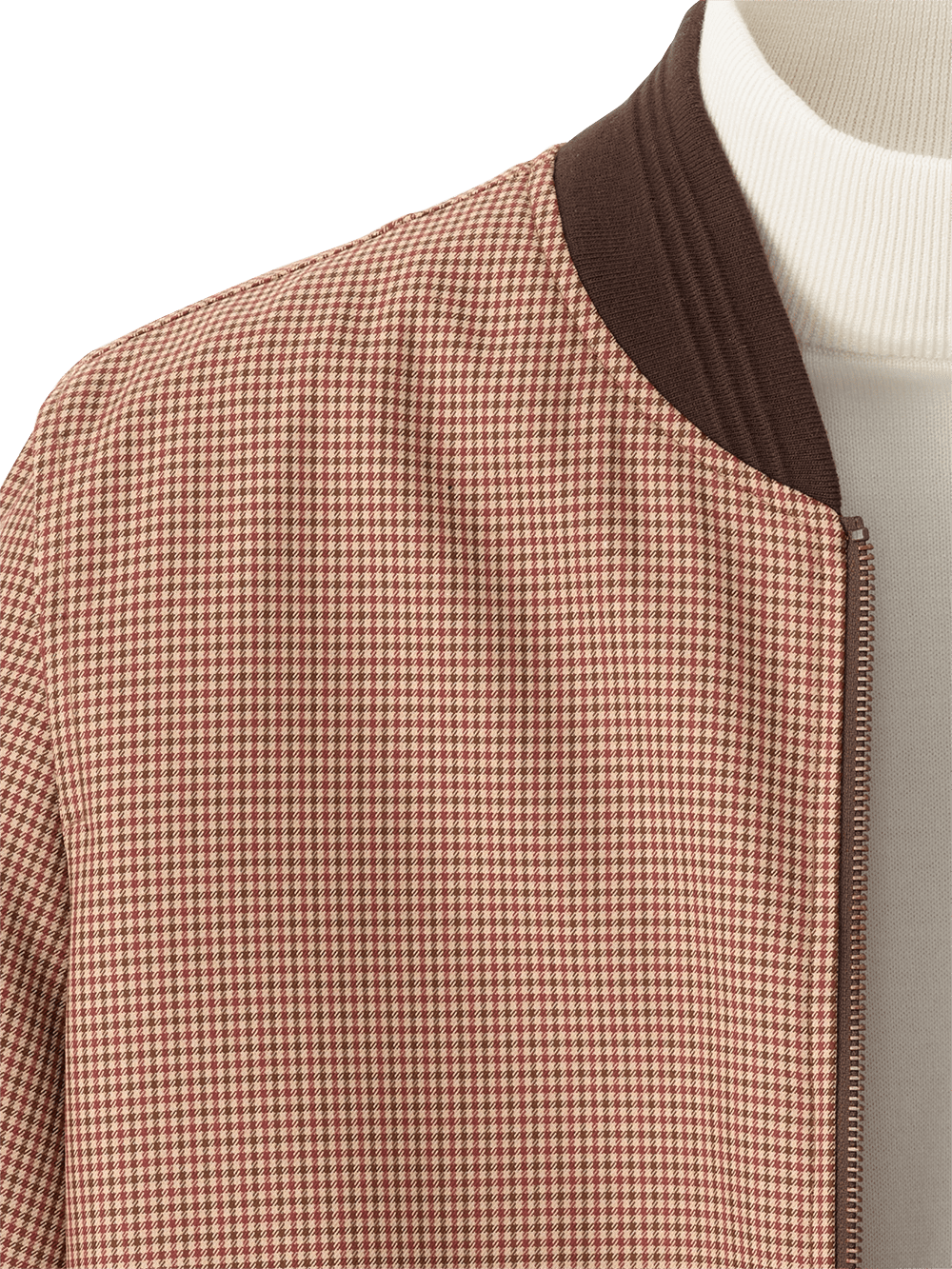 Alternate Image of Microfiber Check Baseball Jacket-3