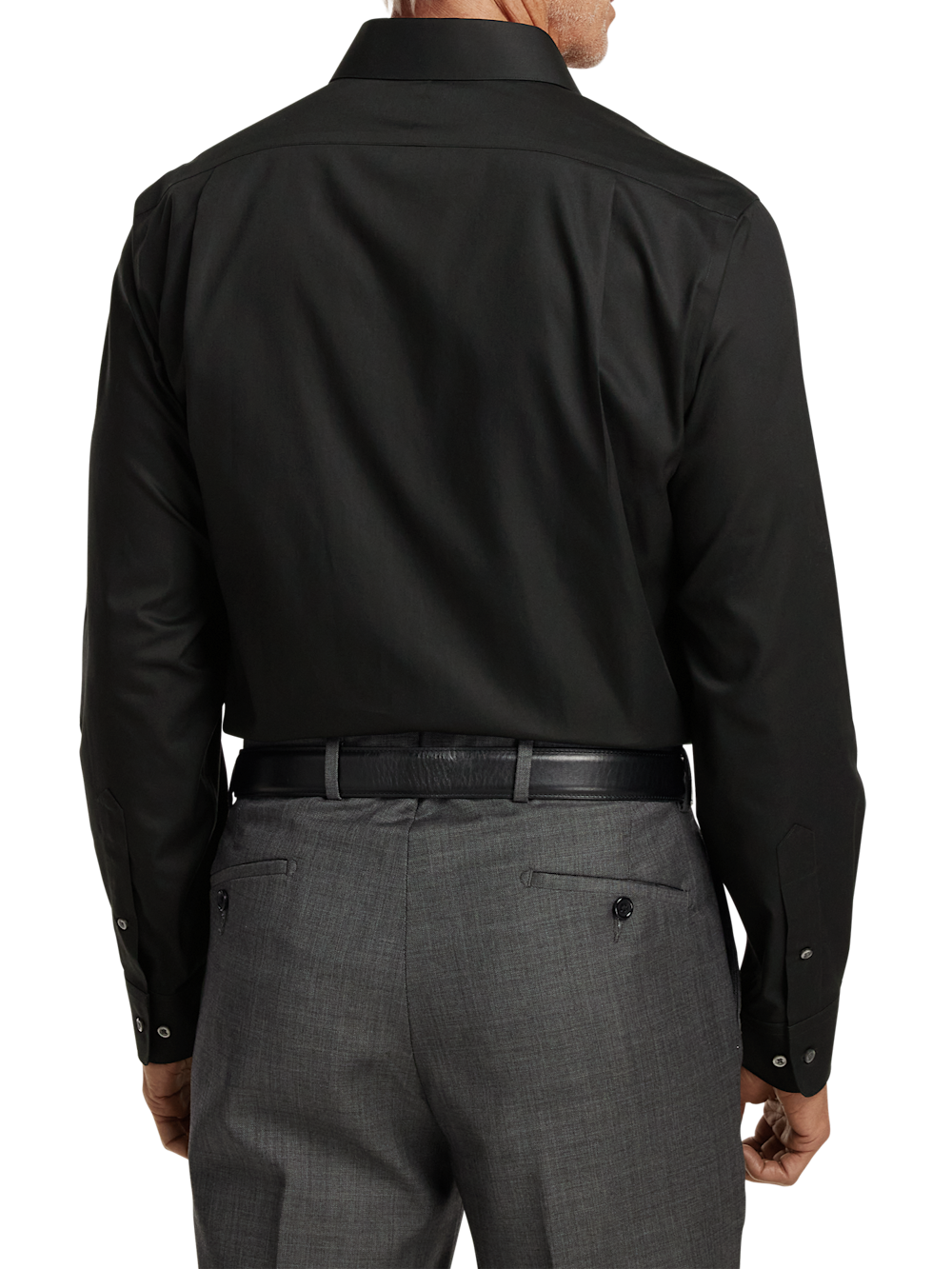 Alternate Image of Non-iron Cotton Pinpoint Solid Point Collar Dress Shirt-4