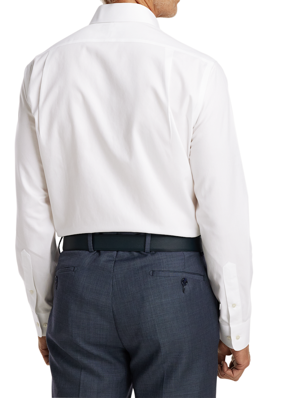 Alternate Image of Non-iron Cotton Pinpoint Solid Point Collar Dress Shirt-4