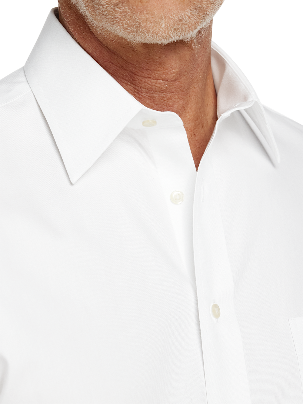 Alternate Image of Non-iron Cotton Pinpoint Solid Point Collar Short Sleeve Dress Shirt-2