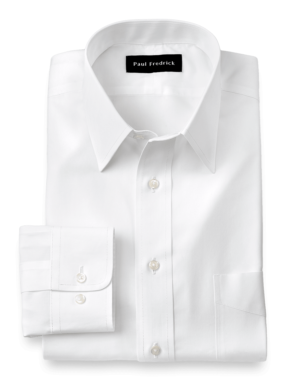 Product Image of Supima Non-iron Cotton Solid Color Straight Collar Dress Shirt-White