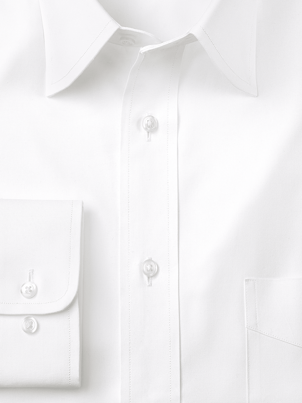 Alternate Image of Pure Cotton Pinpoint Solid Color Varsity Spread Collar Dress Shirt-1