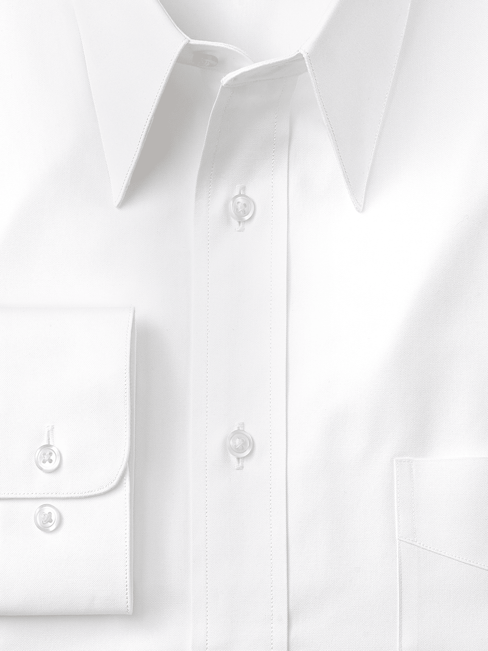 Alternate Image of Pure Cotton Pinpoint Solid Color Edge-stitched Straight Collar Dress Shirt-1