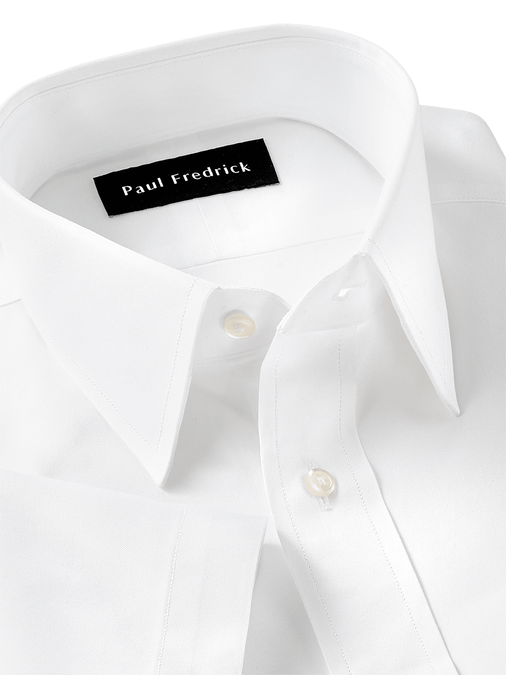 Alternate Image of Pure Cotton Pinpoint Solid Color Straight Collar Short Sleeve Dress Shirt-2