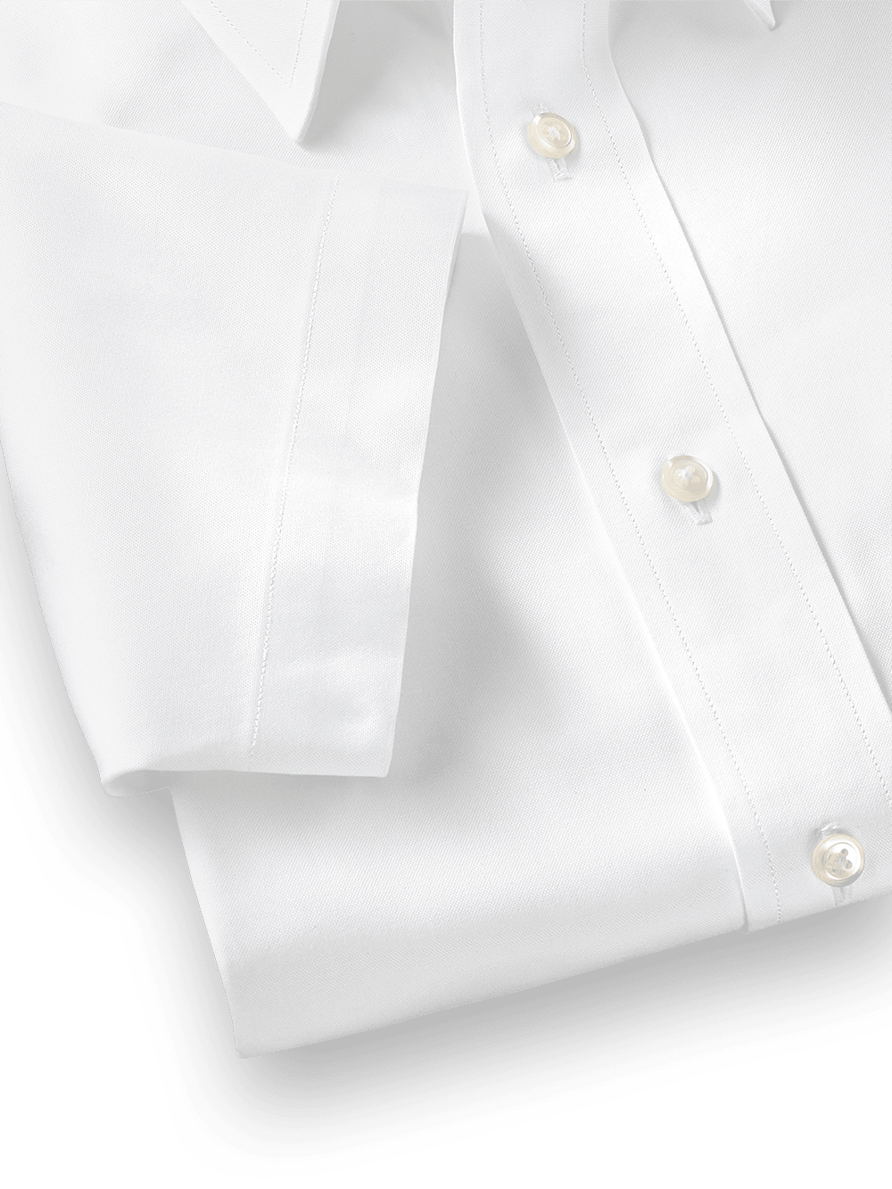 Alternate Image of Pure Cotton Pinpoint Solid Color Straight Collar Short Sleeve Dress Shirt-3