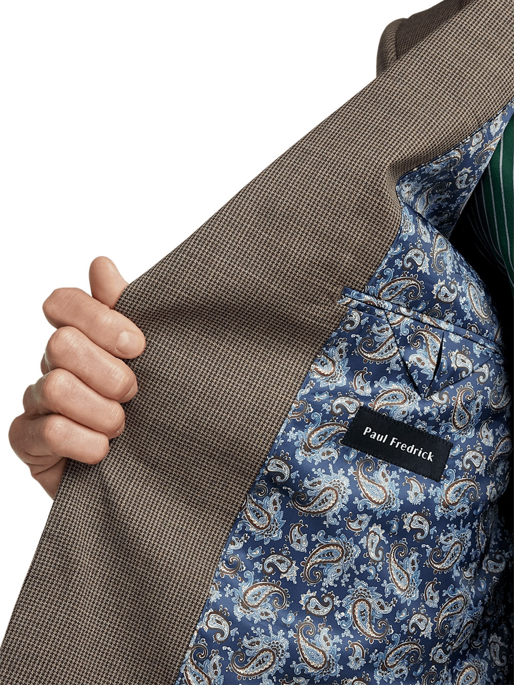 Alternate Image of Wool Stretch Micro Check Single Breasted Peak Lapel Suit-3