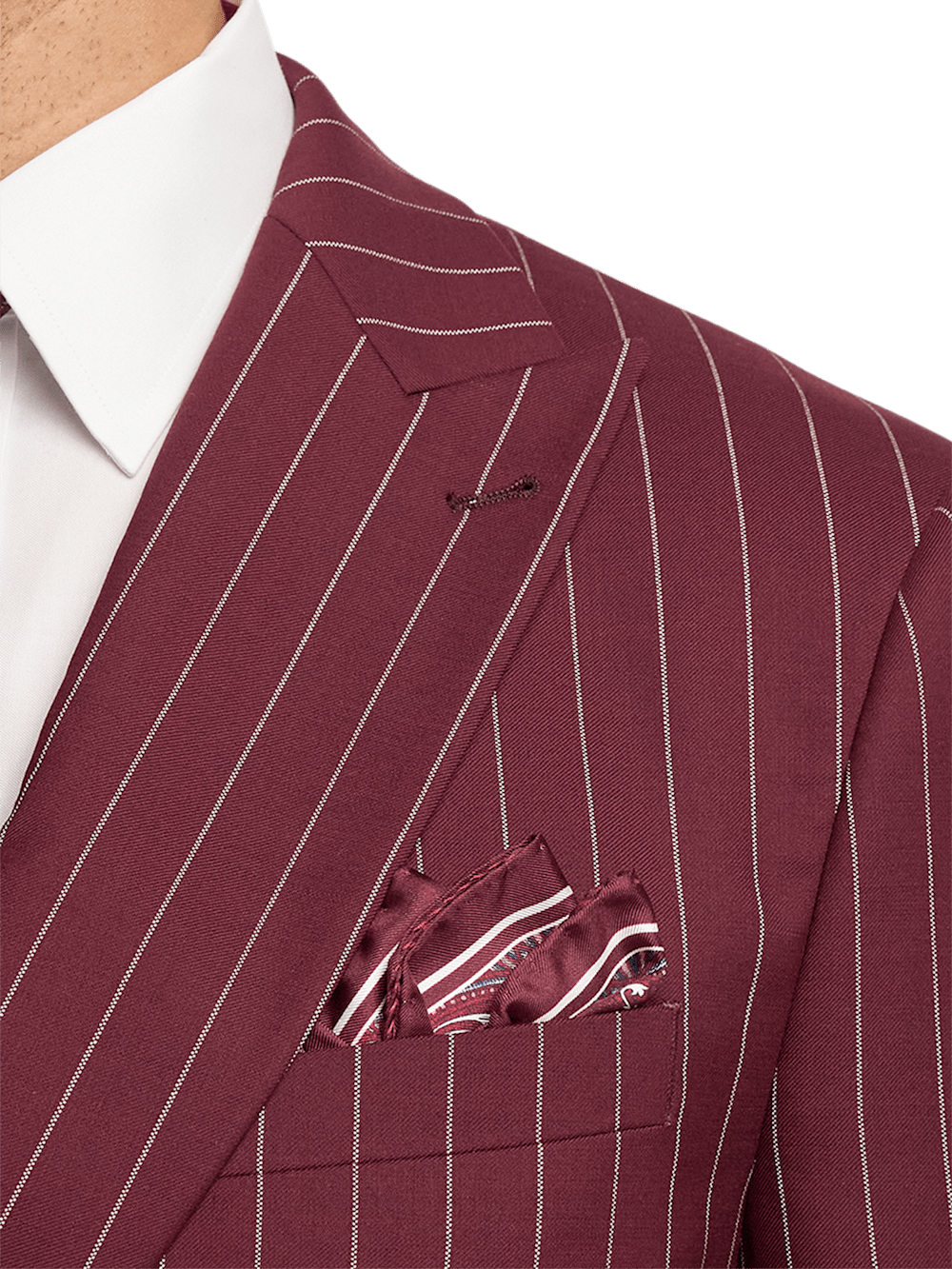 Alternate Image of Wool Stretch Stripe Double Breasted Peak Lapel Suit-5
