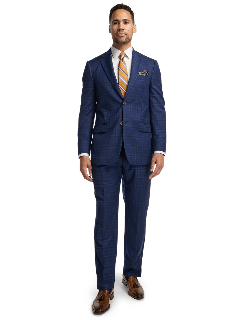 Alternate Image of Wool Stretch Plaid Single Breasted Notch Lapel Suit-1