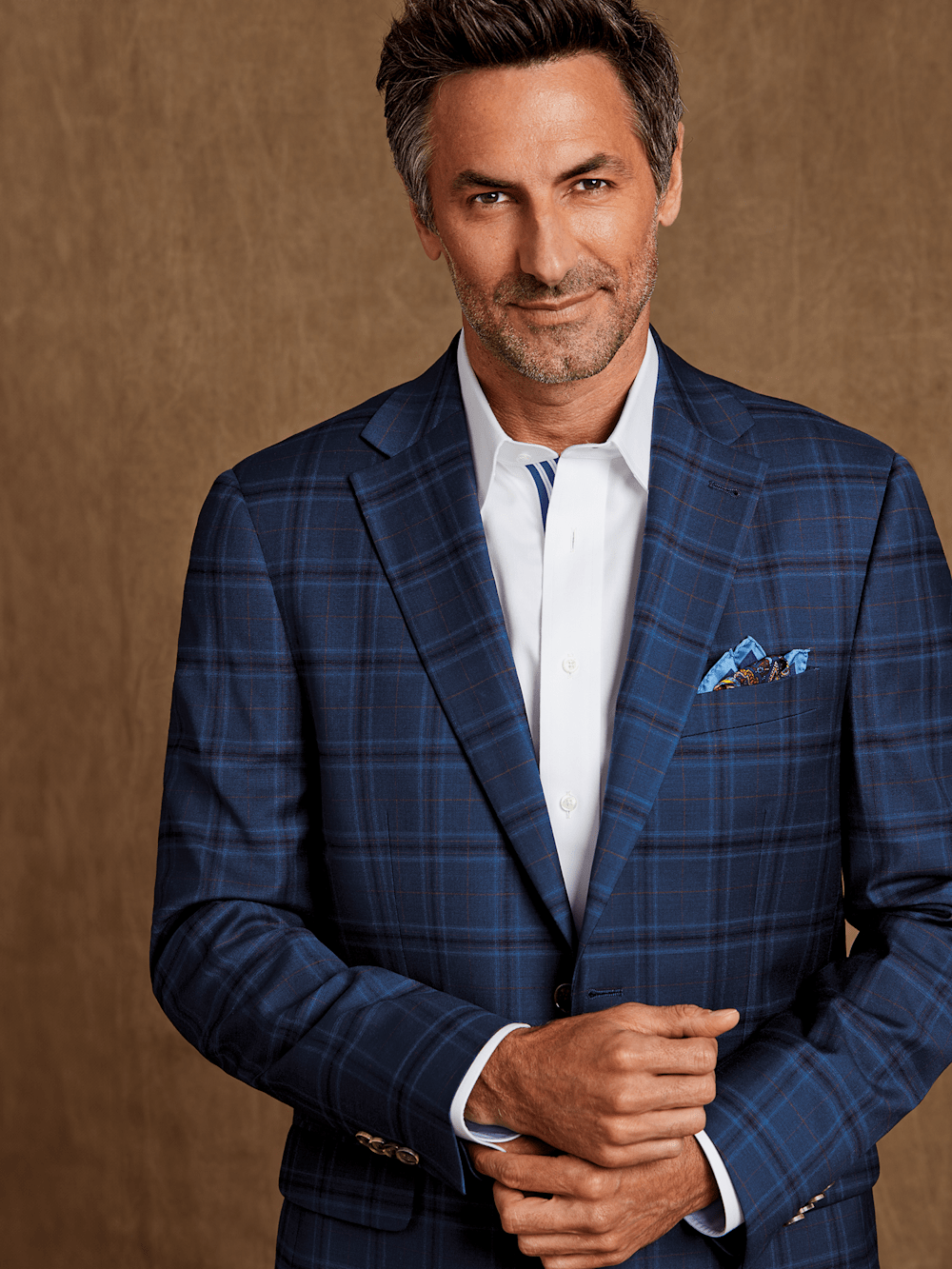 Alternate Image of Wool Stretch Plaid Single Breasted Notch Lapel Suit-9