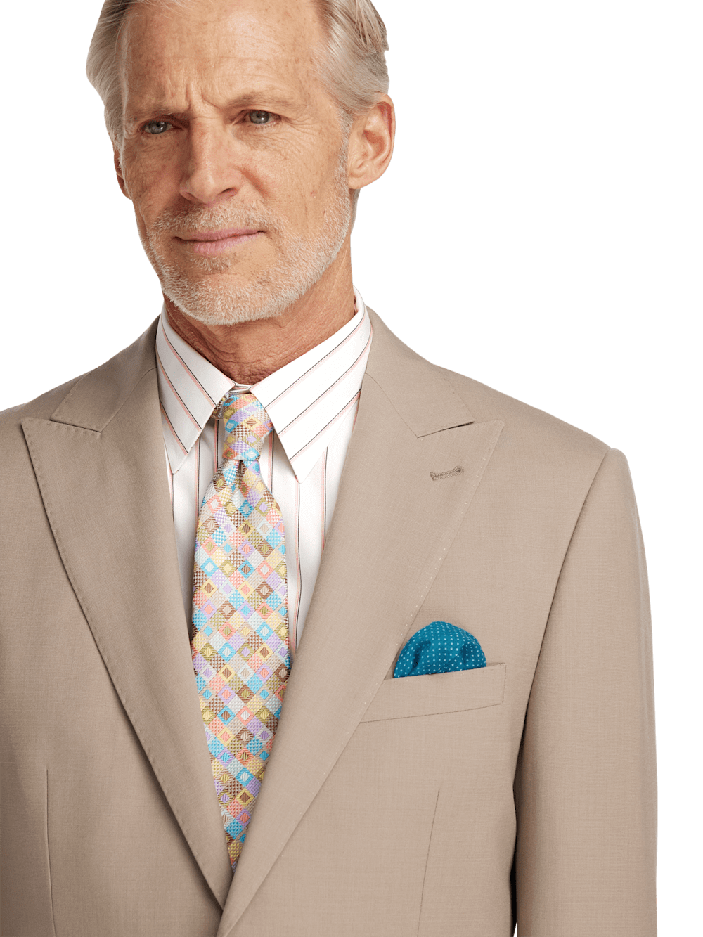Alternate Image of Wool Stretch Bengaline Single Breasted Peak Lapel Suit-2