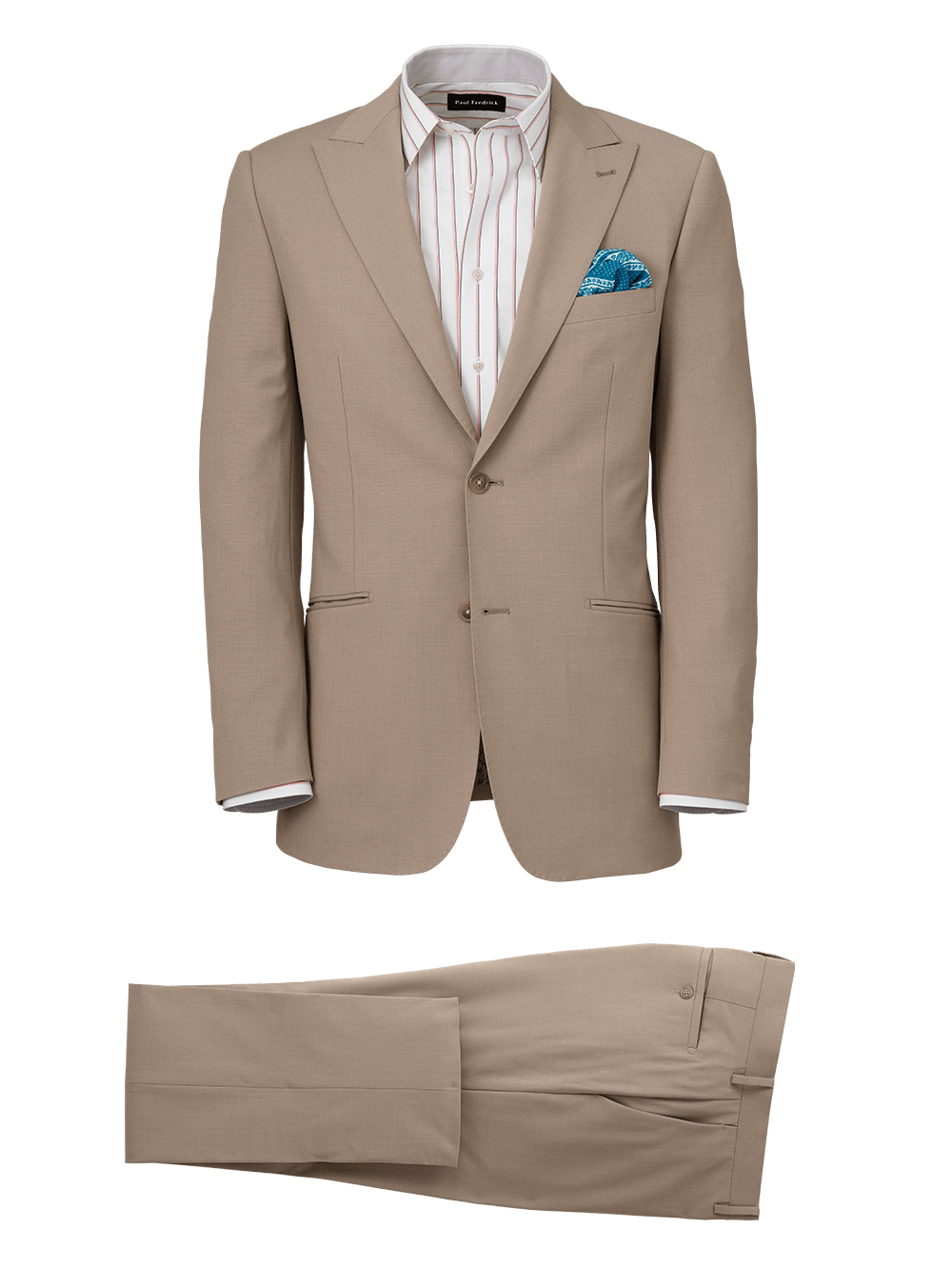 Product Image of Wool Stretch Bengaline Single Breasted Peak Lapel Suit-0