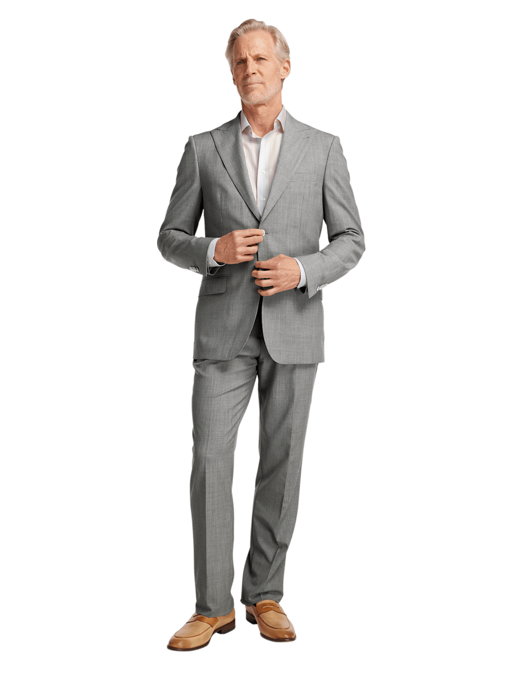Alternate Image of Wool Stretch Bengaline Single Breasted Peak Lapel Suit-1