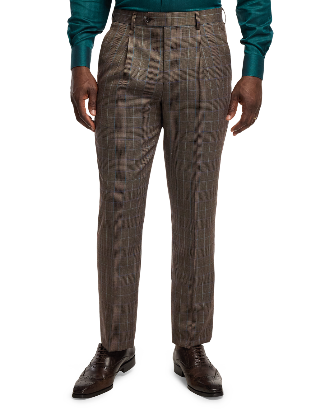 Alternate Image of Wool Blend Plaid Single Breasted Notch Lapel Suit-7
