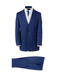Wool Solid Single Breasted Notch Lapel Suit -