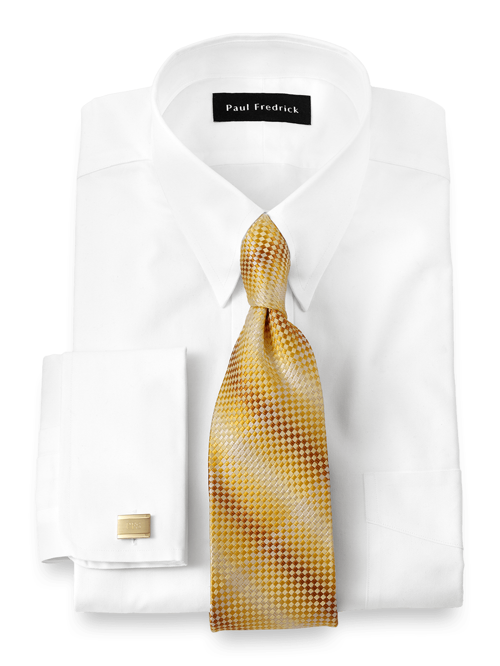 Alternate Image of Superfine Egyptian Cotton Solid Color Button Tab Collar French Cuff Dress Shirt-1