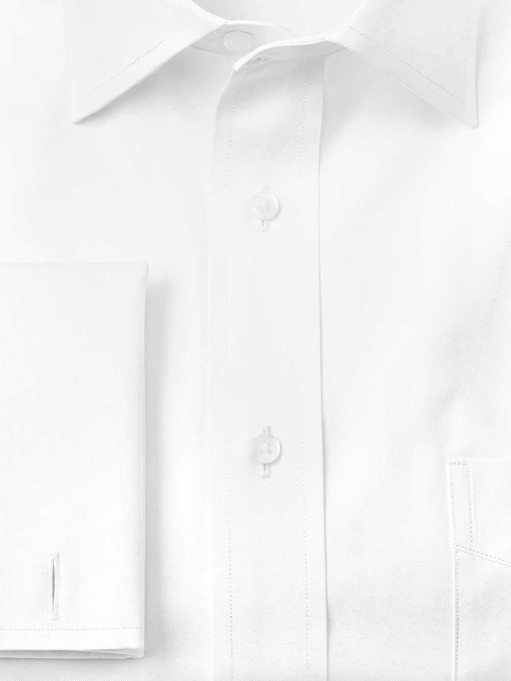 Alternate Image of Pure Cotton Pinpoint Solid Color Spread Collar French Cuff Dress Shirt-2