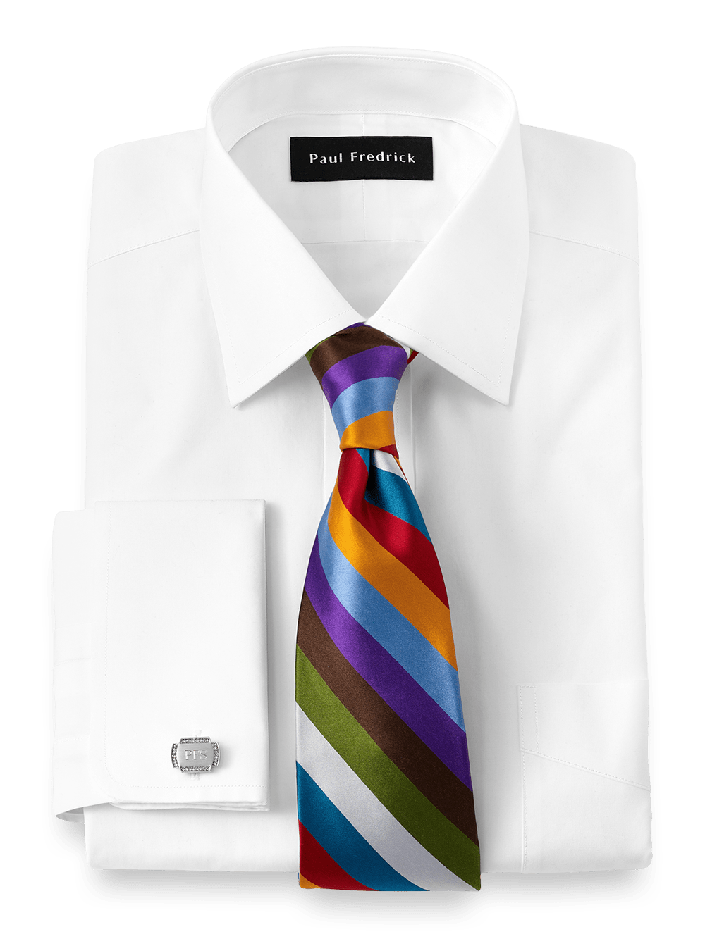Alternate Image of Pure Cotton Broadcloth Solid Color Spread Collar French Cuff Dress Shirt-1