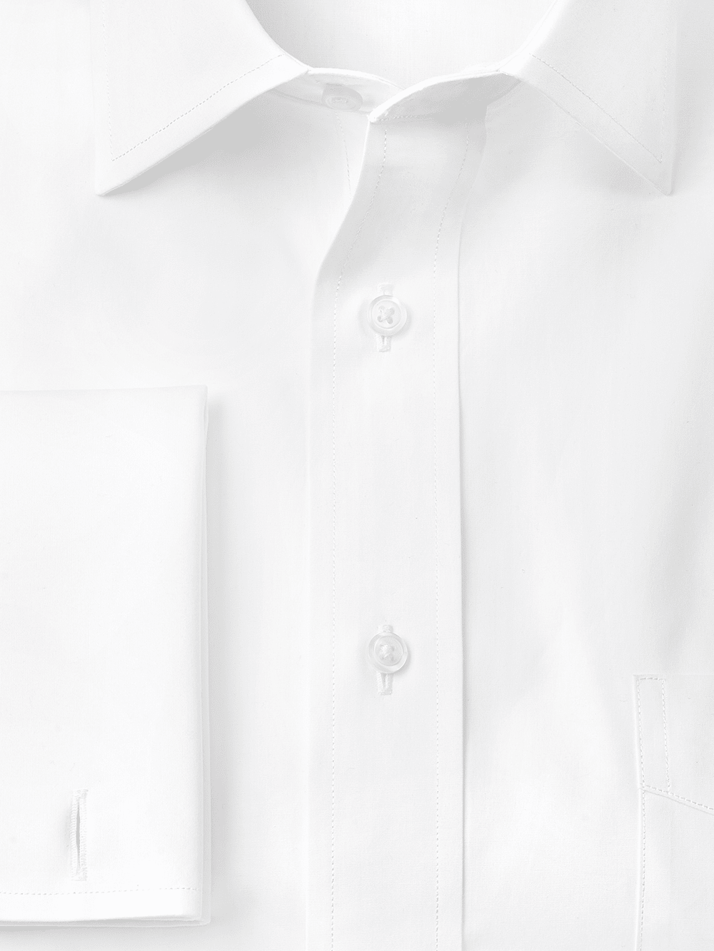 Alternate Image of Pure Cotton Broadcloth Solid Color Spread Collar French Cuff Dress Shirt-2