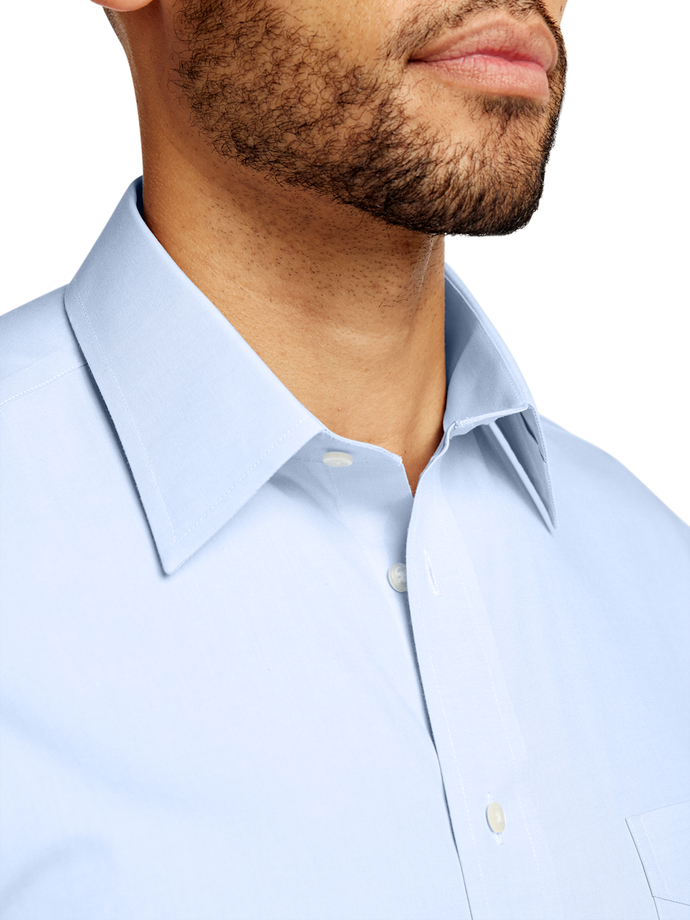 Alternate Image of Non-iron Cotton Pinpoint Solid Point Collar French Cuff Dress Shirt-2