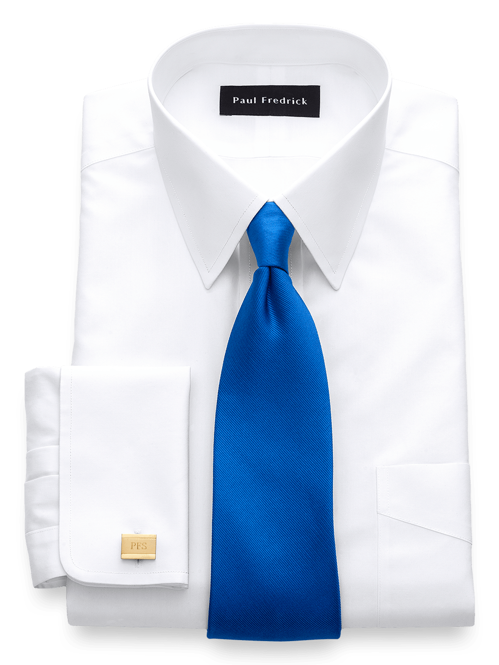 Alternate Image of Non-iron Cotton Broadcloth Solid Color Straight Collar French Cuff Dress Shirt-1