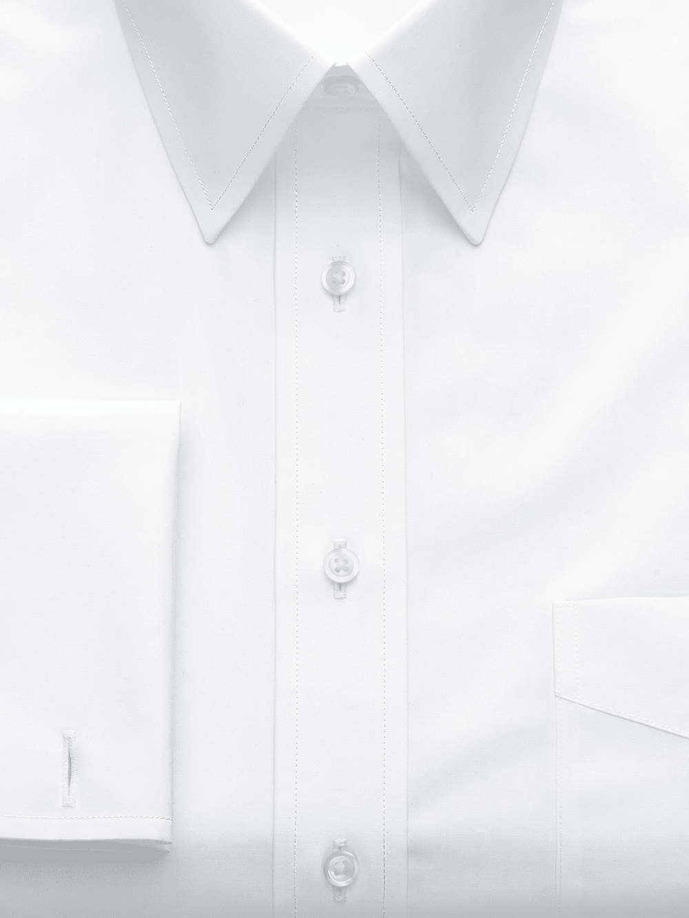 Alternate Image of Non-iron Cotton Broadcloth Solid Color Straight Collar French Cuff Dress Shirt-2