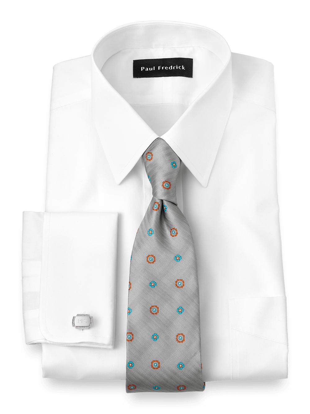 Alternate Image of Supima Non-iron Cotton Solid Color Straight Collar French Cuff Dress Shirt-1