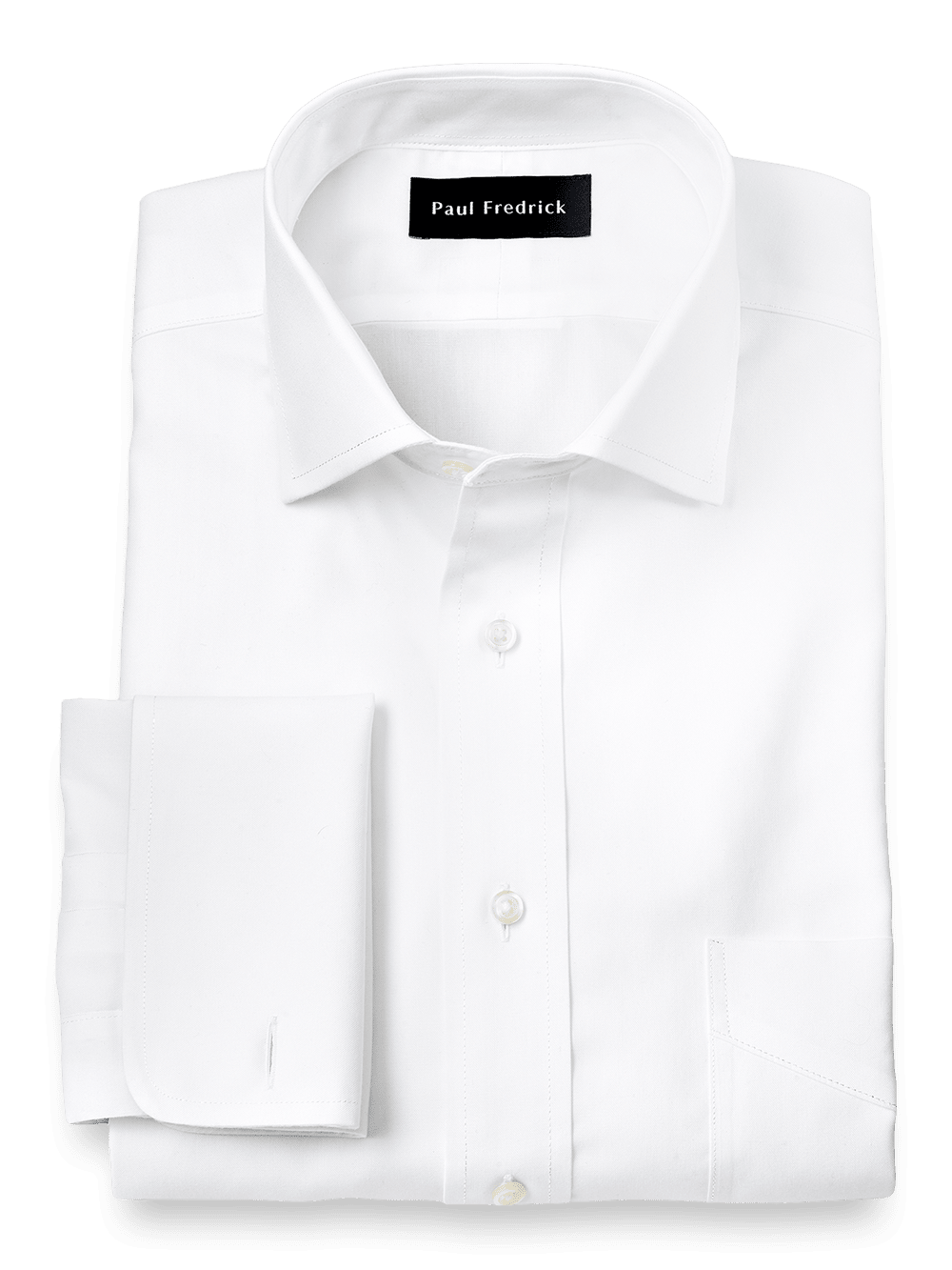 Product Image of Impeccable Non-iron Cotton Pinpoint Spread Collar French Cuff Dress Shirt-White