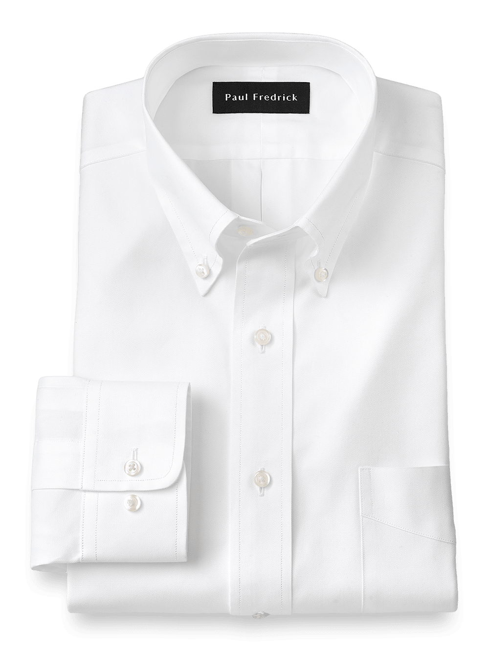 Product Image of Superfine Egyptian Cotton Solid Color Button Down Collar Dress Shirt-White