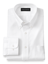 Superfine Egyptian Cotton Solid Color Button Down Collar Dress Shirt - White