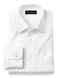 Superfine Egyptian Cotton Solid Color Spread Collar Dress Shirt - White
