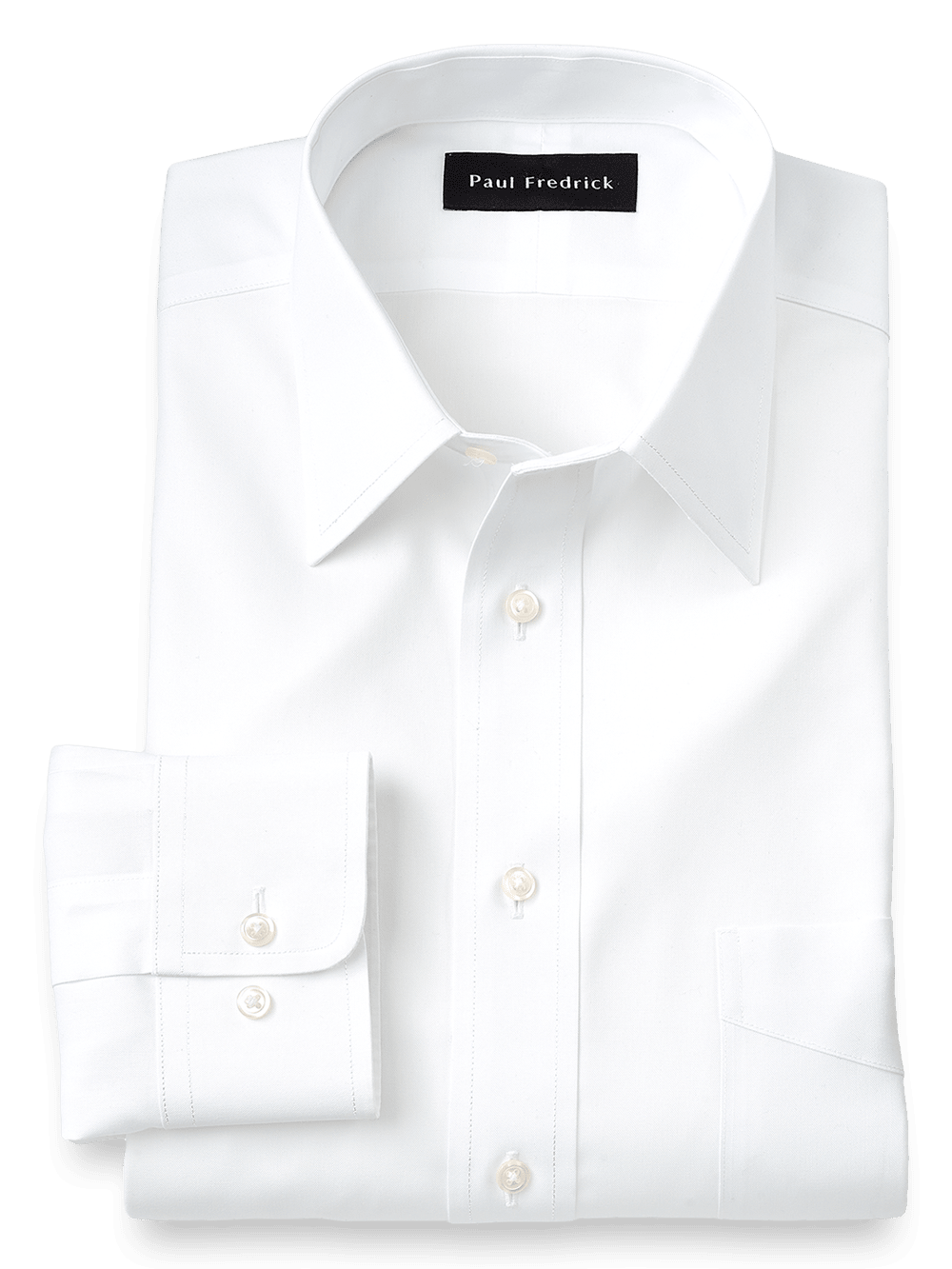 Product Image of Slim Fit Impeccable Non-iron Cotton Pinpoint Straight Collar Dress Shirt-White