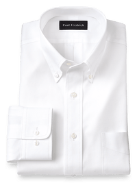 Slim Fit Superfine Egyptian Cotton Solid Color Button Down Collar Dress Shirt - White