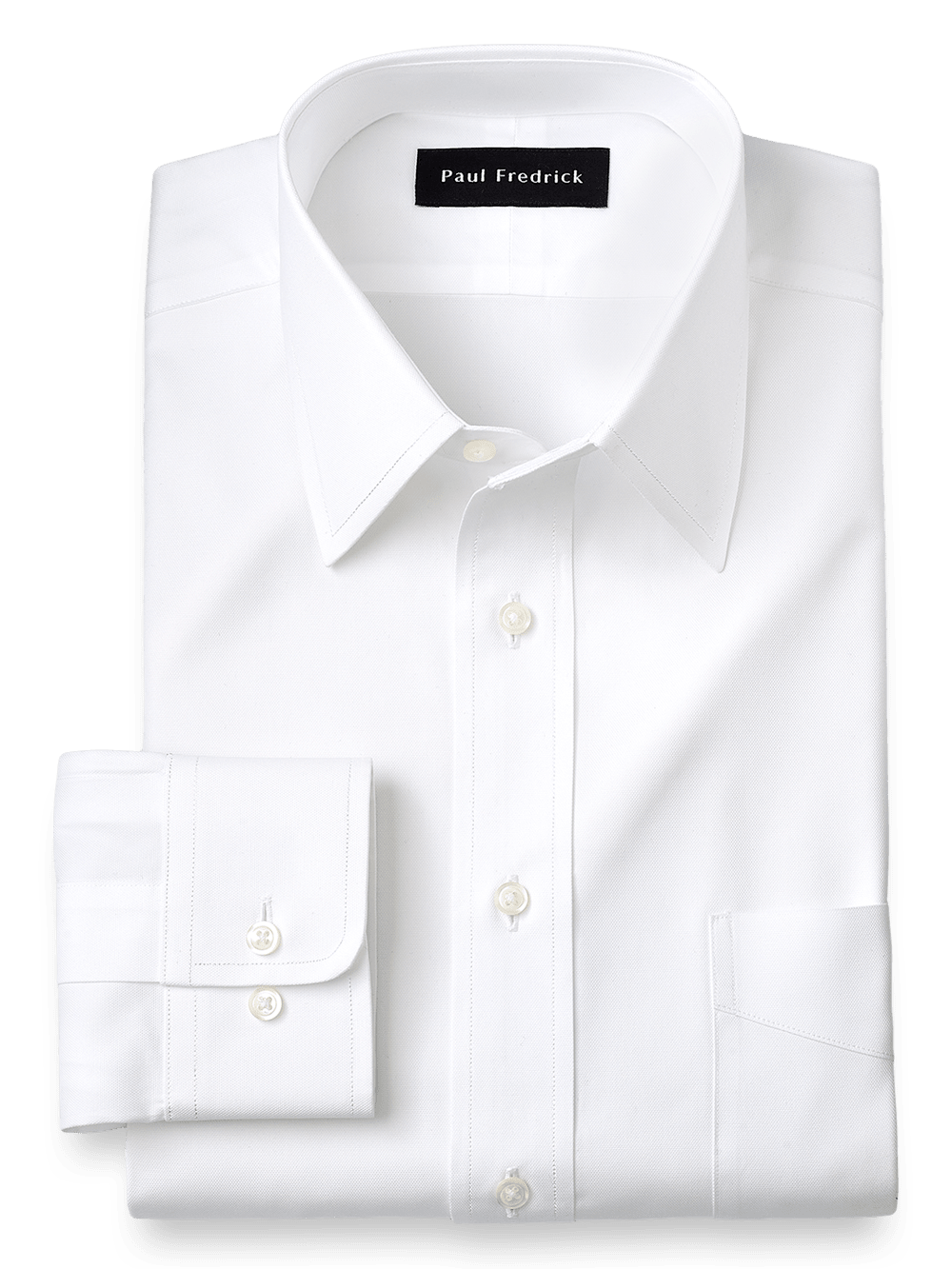 Product Image of Slim Fit Superfine Egyptian Cotton Solid Color Straight Collar Dress Shirt-White
