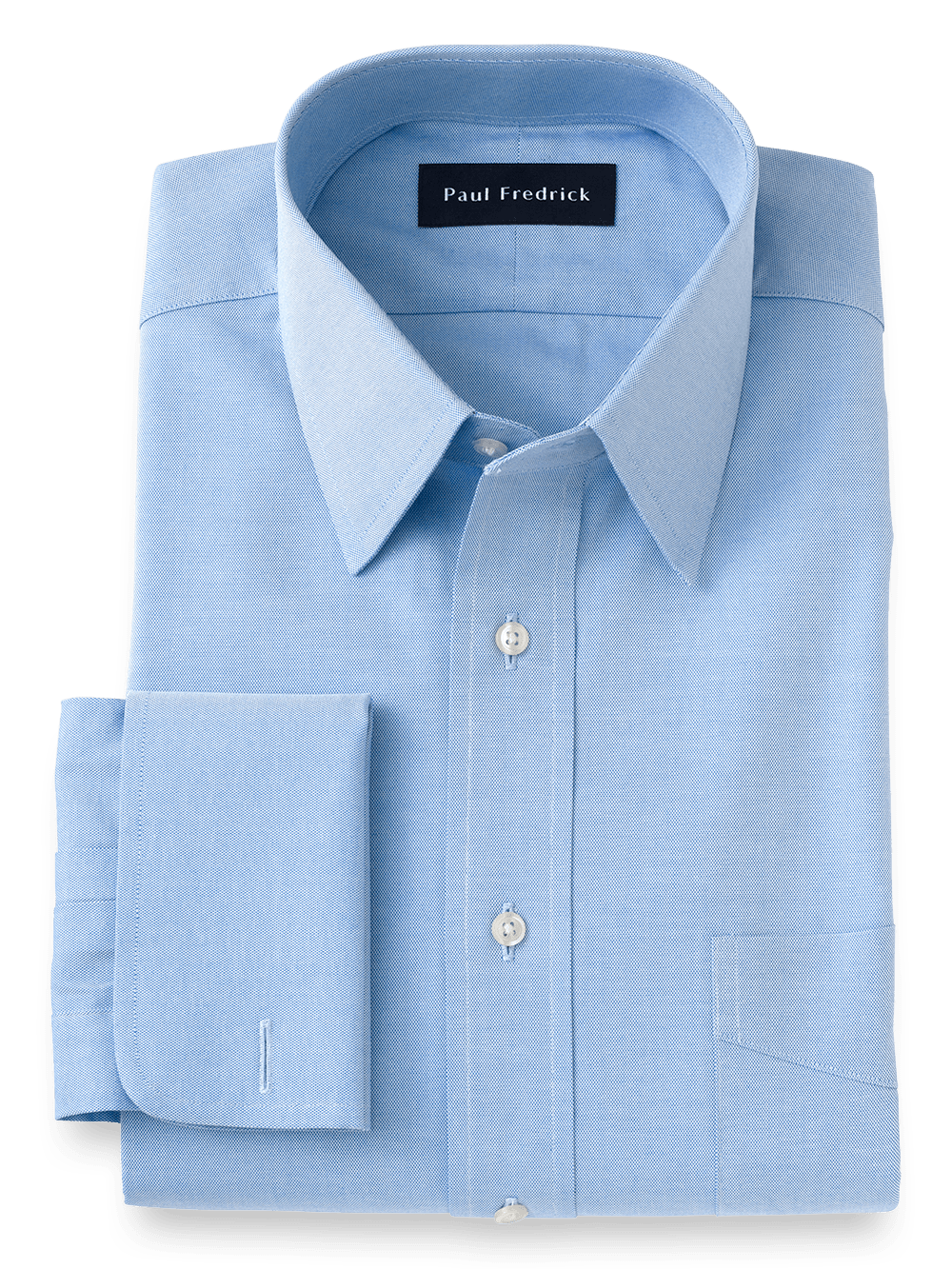 Product Image of Slim Fit Superfine Egyptian Cotton Solid Straight Collar French Cuff Dress Shirt�-Blue