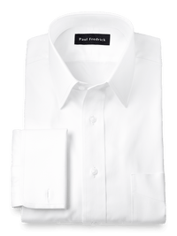 Slim Fit Superfine Egyptian Cotton Solid Straight Collar French Cuff Dress Shirt� - White