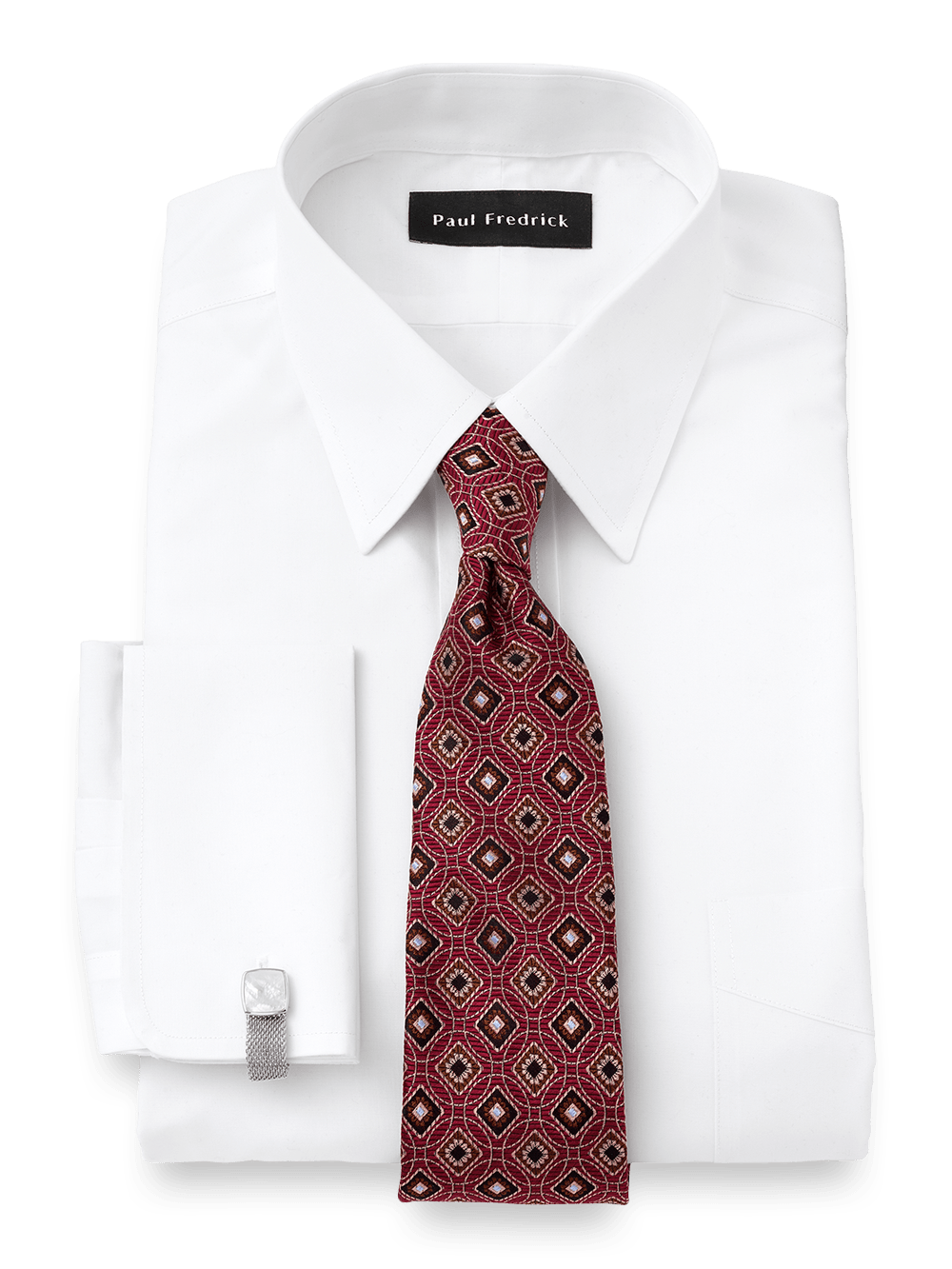 Alternate Image of Supima Non-iron Cotton Solid Straight Collar French Cuff Dress Shirt-1