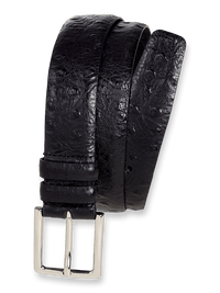 Ostrich Embossed Belt - Black