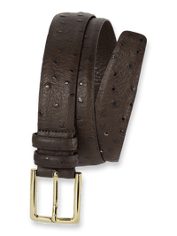 Ostrich Embossed Belt - Brown
