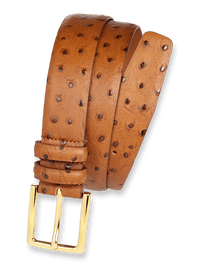 Ostrich Embossed Belt - Tan