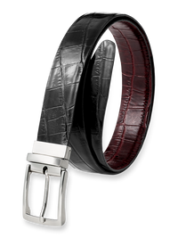 Patrick Reversible Belt - Black/burgundy
