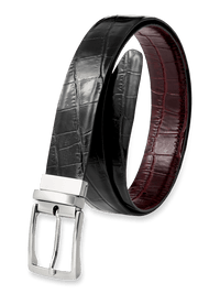 Patrick Reversible Belt - Black/burgundy