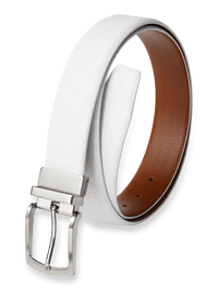 Noah Reversible Belt - White/chestnut