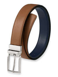 Morris Reversible Belt - Chestnut/navy