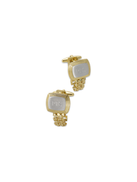 Chain Wrap Engravable Cufflinks - Gold/silver