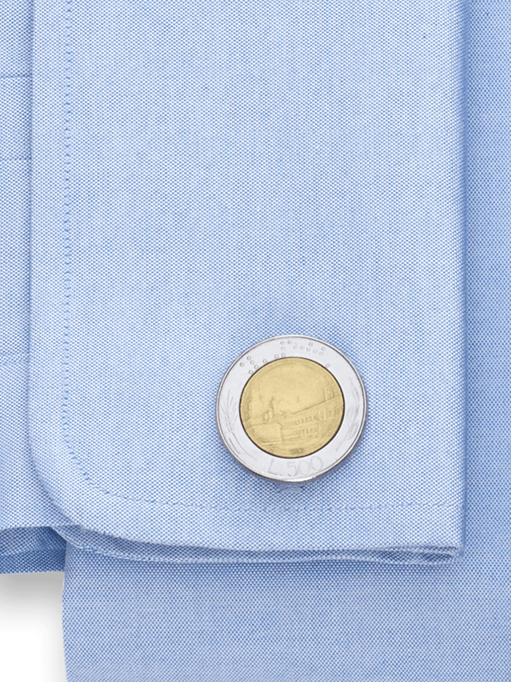 Alternate Image of Genuine Italian 500 Lire Coin Cufflinks-1