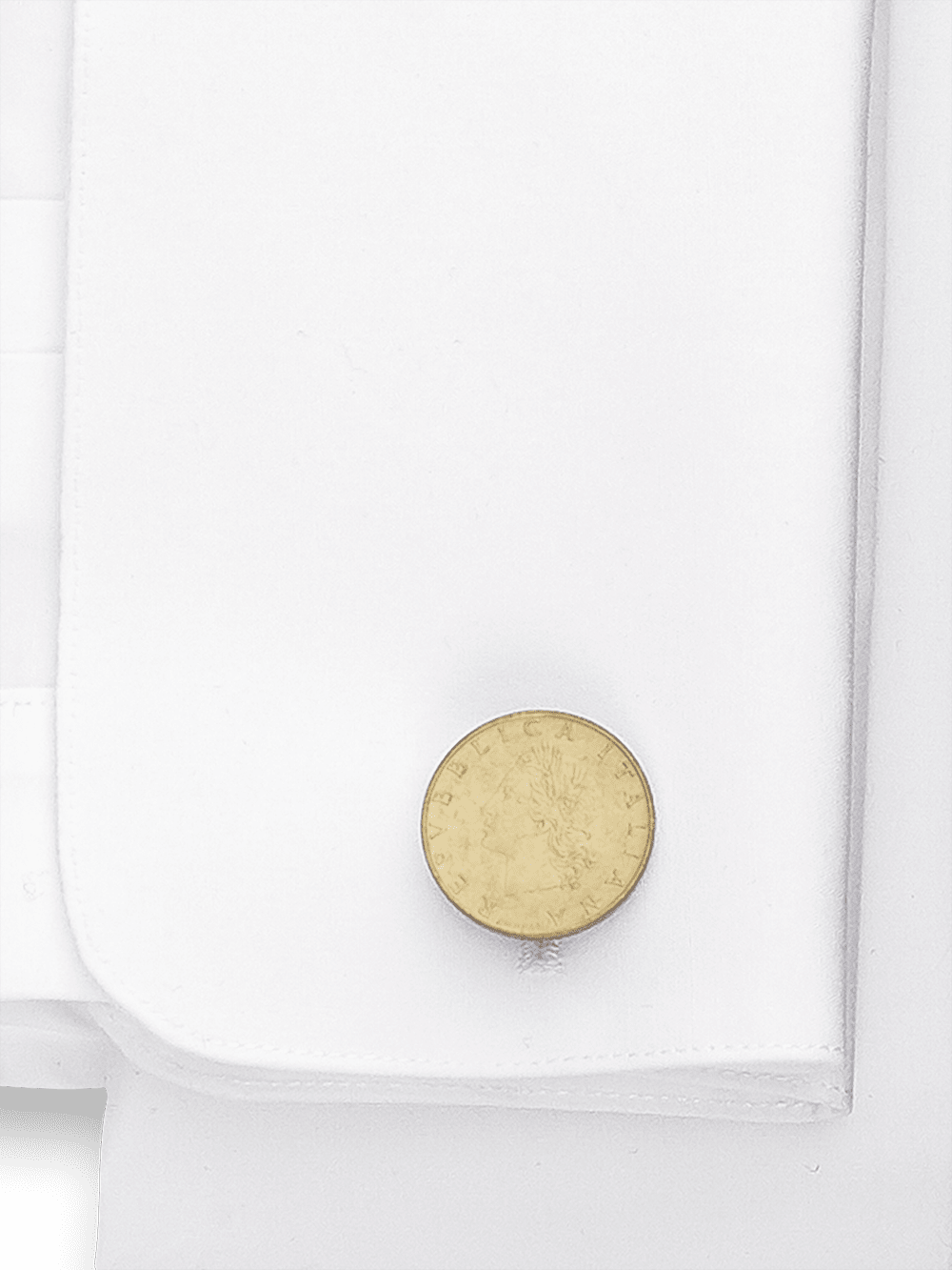 Alternate Image of Genuine Italian 20 Lire Coin Cufflinks-1