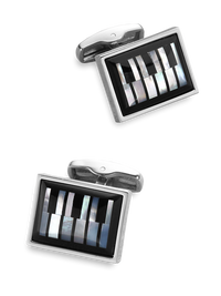 Semi Precious Piano Cufflinks - Black